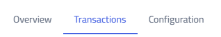 Transactions tab inside the card detail view.