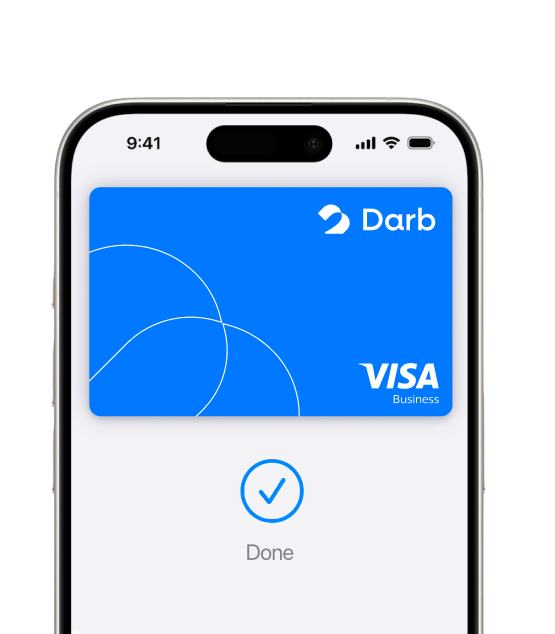 Darb card added to Apple Wallet on iPhone